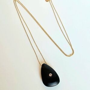 14K Yellow Gold Diamond CVC Stone Necklace
